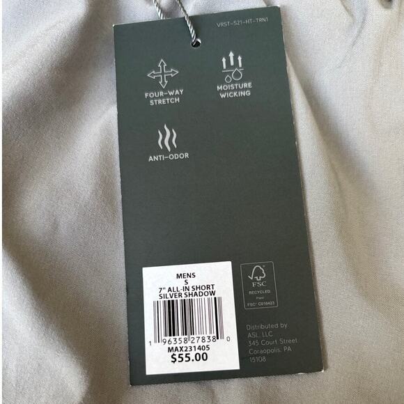 VRST Men's Silver Shadow 7" All-In Unlined Short Size S - Picture 7 of 7